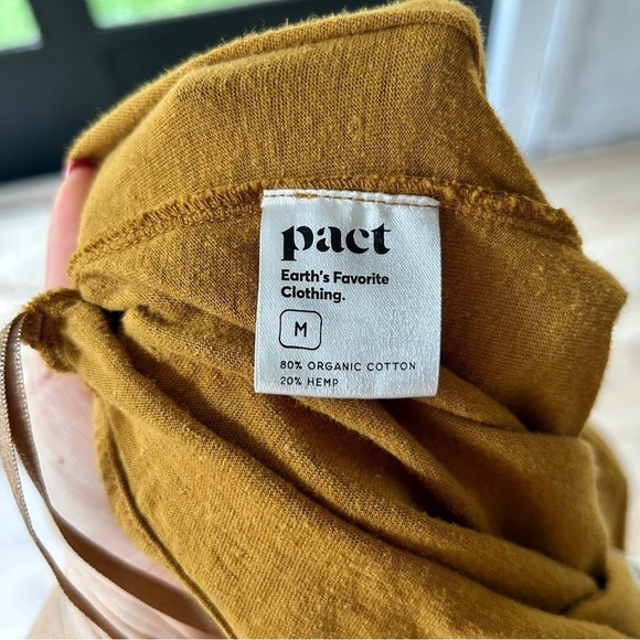 Pact Organic Mustard Yellow Tie Sleeve Jumpsuit - Sustainable V-Neck One Piece - Picture 7 of 8